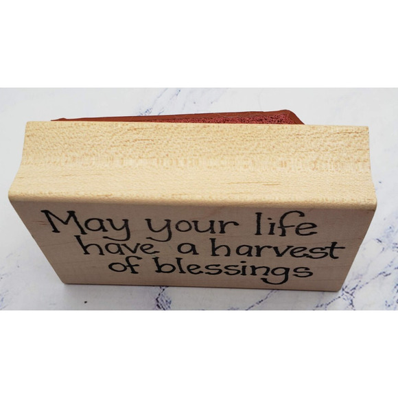 May Your Life Have a Harvest Of Blessings A Country Welcome Wood Mounted Stamp - Picture 2 of 7